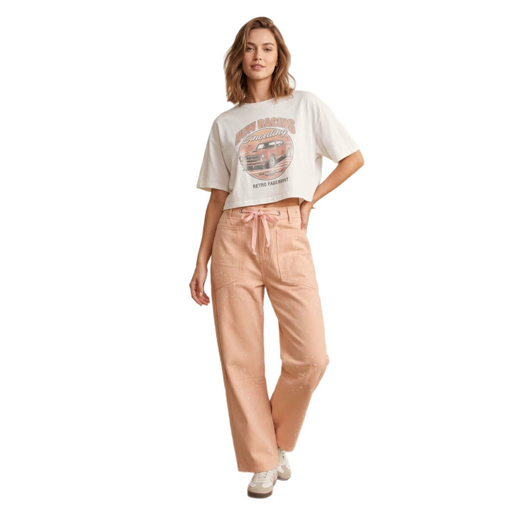 Damen nan oversized Strickpullover mit Rundhalsausschnitt und entspannter Silhouette Drune