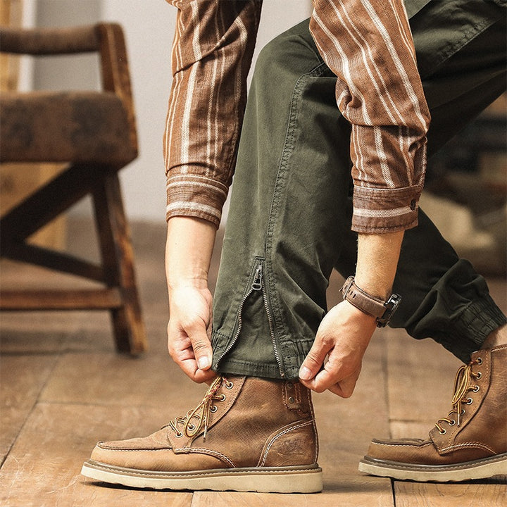 Herren Utility-Cargo-Jogginghose mit Mehrfachtaschen, elastischen Bündchen & Reißverschlussdetail Drune