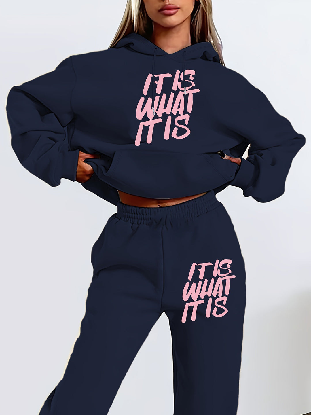 Damen Jogginganzug mit stylischem Statement-Print und lässigem Schnitt Drune