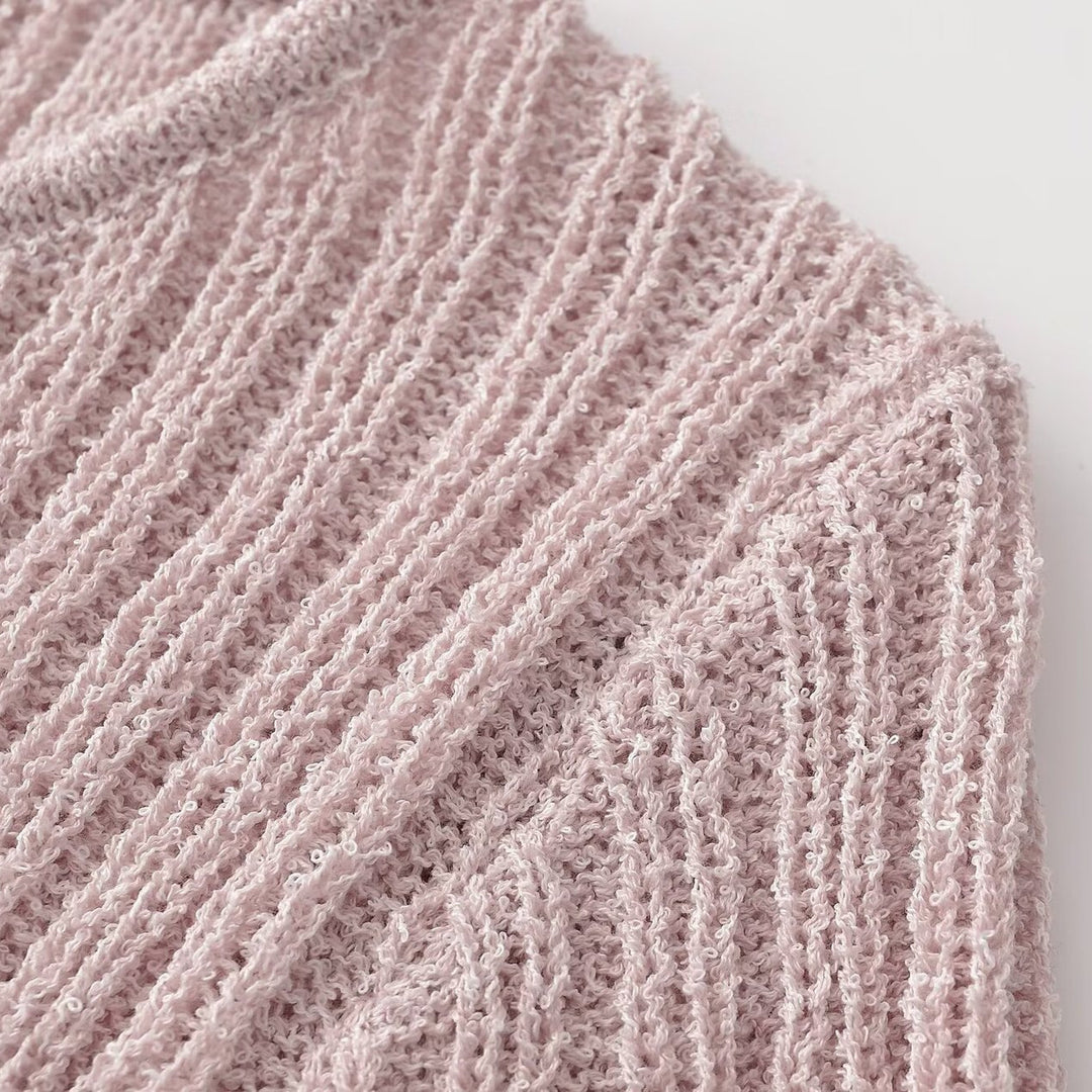 Damen Feinstrick-Cardigan mit Fransenstufen und dekorativen Kugelknöpfen Drune