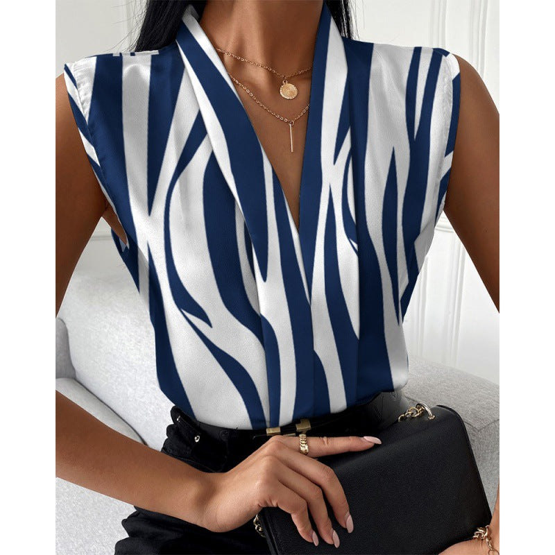 Damen Stilvolle Ärmellose Bluse Drune