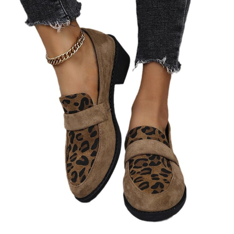 Damen Loafer mit modischem Leopardenmuster und bequemem Fußbett Drune