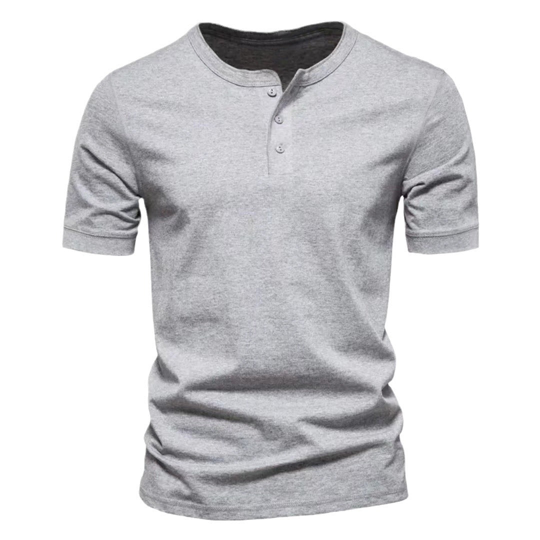 Herren Kurzarm-Henley-Shirt mit praktischer Knopfleiste und bequemer Passform Drune