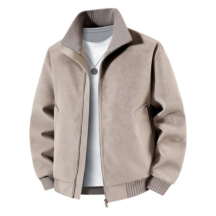 Herren Elegante und stilvolle Kunstlederjacke Drune