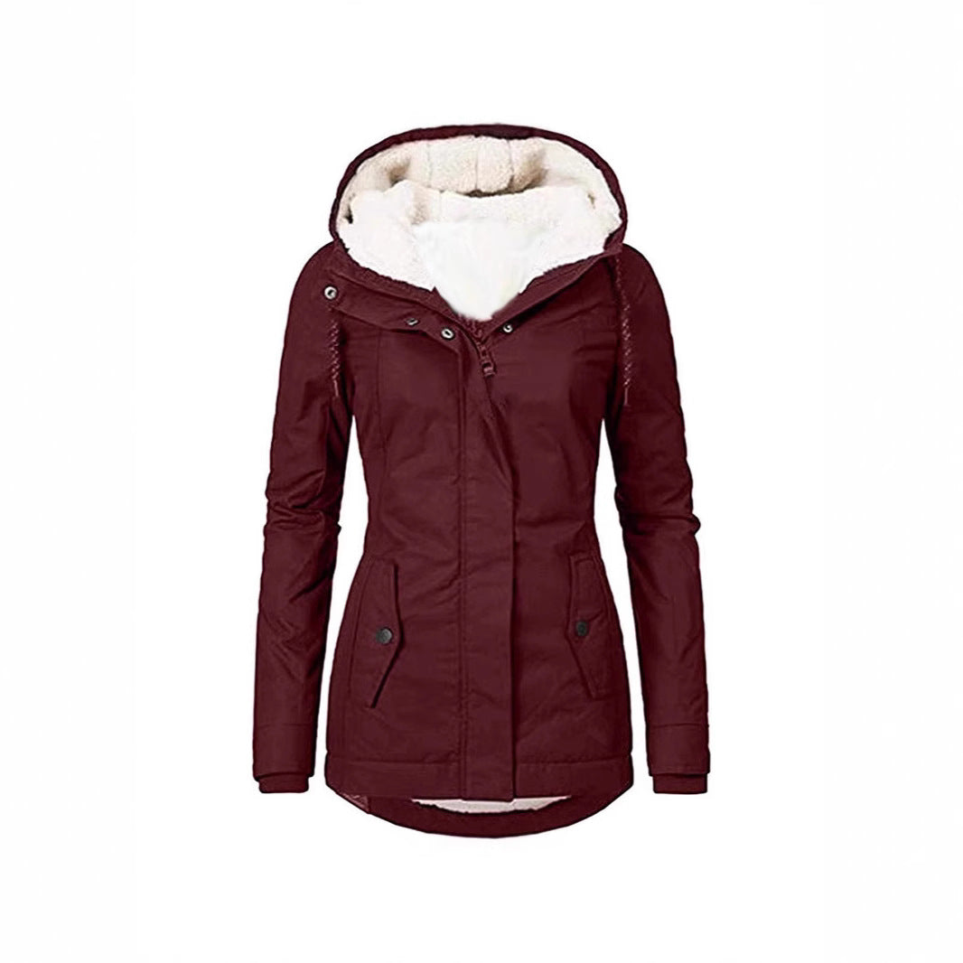 Damen warme Outdoor-Jacke mit kuscheligem Futter Drune