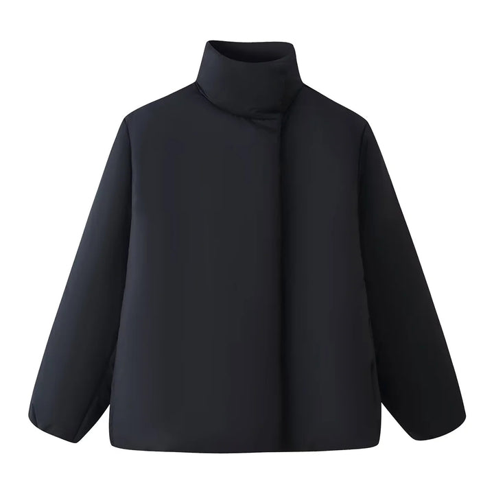 Damen nan minimalistische Steppjacke mit hohem Stehkragen und kastiger Boxy‑Passform Drune