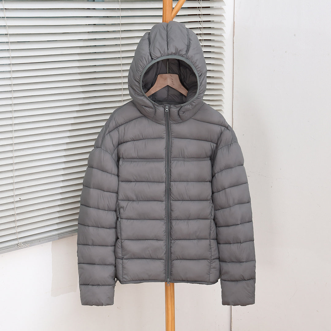 Damen nan ultraleichte Steppkurzjacke mit Thermo-Isolierung, ergonomischer Kapuze und packbarem Design Drune