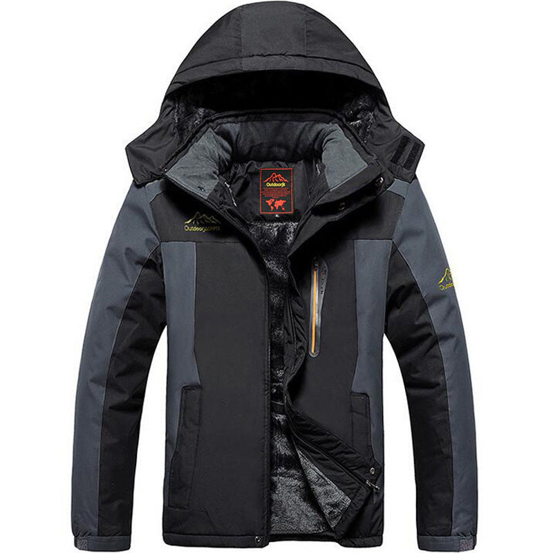 Herren Wasserdichte und atmungsaktive Outdoor-Softshell-Jacke mit Kapuze Drune