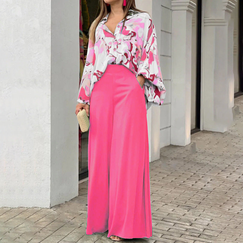 Damen Fließende Highwaist Palazzo‑Hose mit weitem Bein und elegantem Satinfall Drune