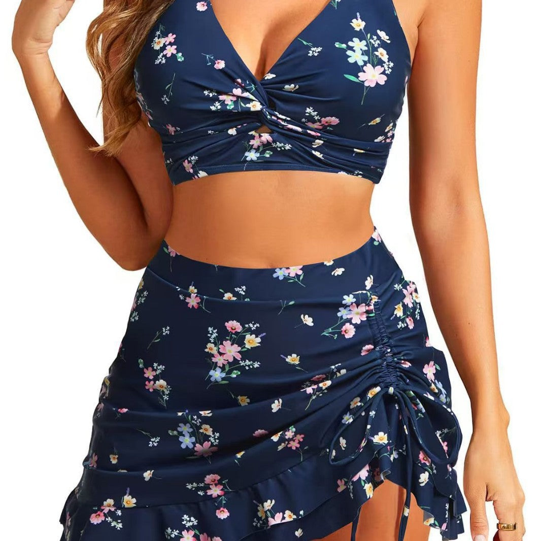 Damen Tankini-Set mit floralem Wickelrock und komfortablem Oberteil Drune