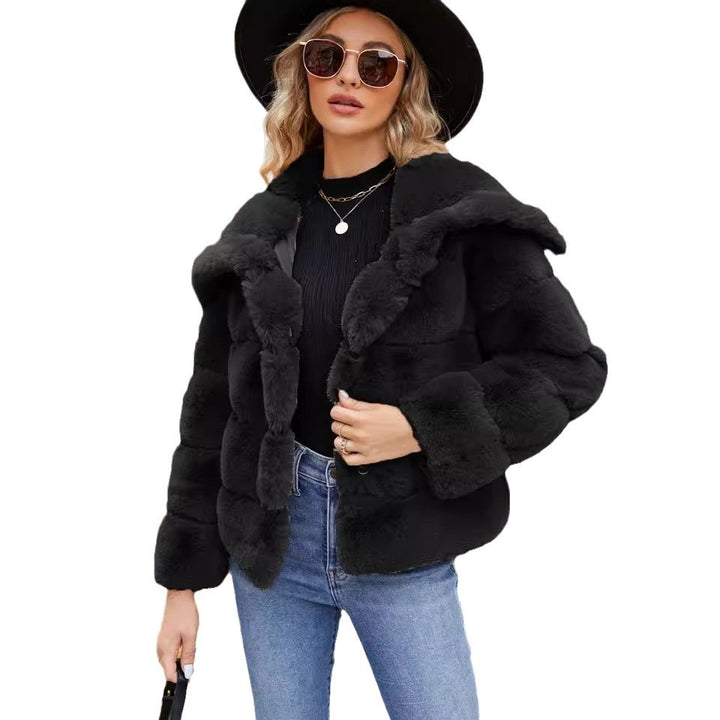 Damen Fleece-Puffjacke mit Kapuze Drune