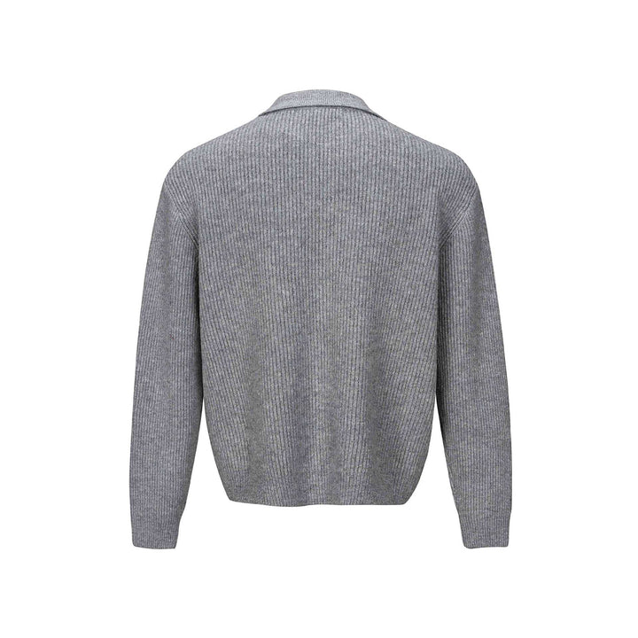 Herren Strukturiertes Strickcardigan mit Hemdkragen und durchgehender Knopfleiste Drune