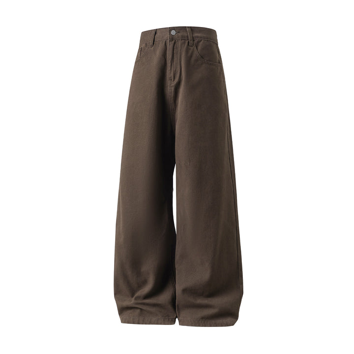 Damen Hochtaillierte extraweite Canvas-Palazzohose mit weitem Bein Drune