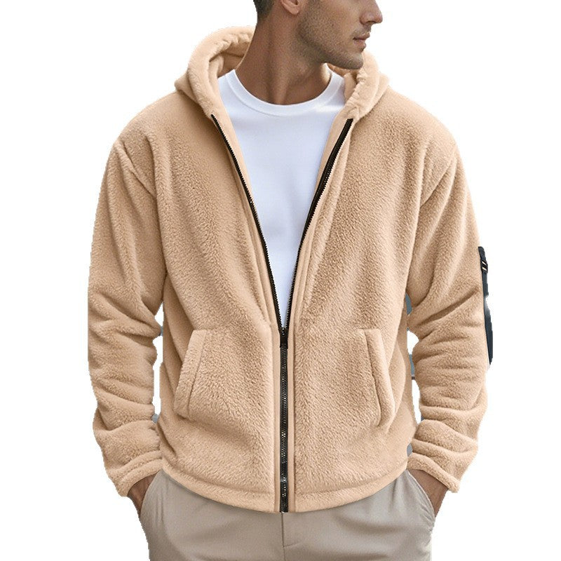 Herren Fleecejacke mit Kapuze und praktischen Reißverschlusstaschen Drune