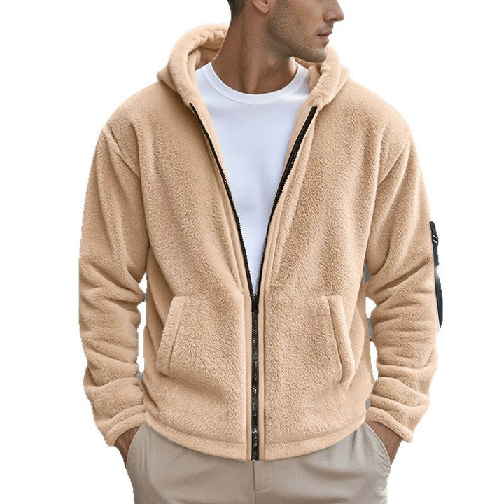 Herren Fleecejacke mit Kapuze und praktischen Reißverschlusstaschen Drune