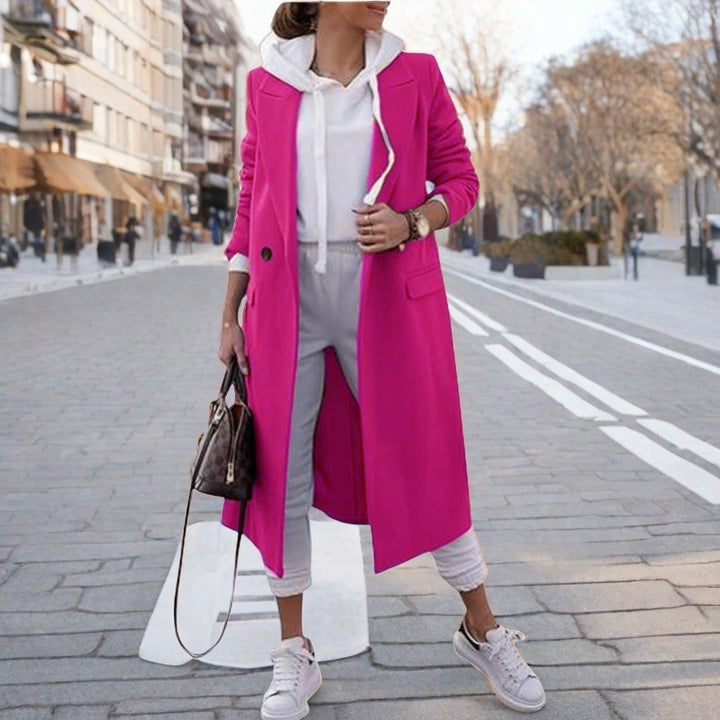 Damen eleganter trenchcoat mit Kapuze Drune