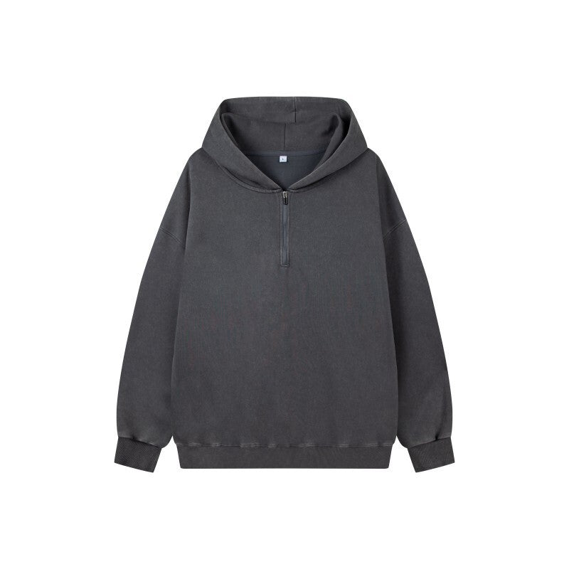 Damen Stilvolle Kapuzenpullover mit halbem Reißverschluss Drune