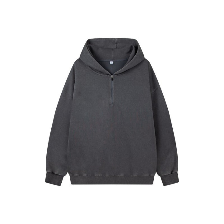 Damen Stilvolle Kapuzenpullover mit halbem Reißverschluss Drune