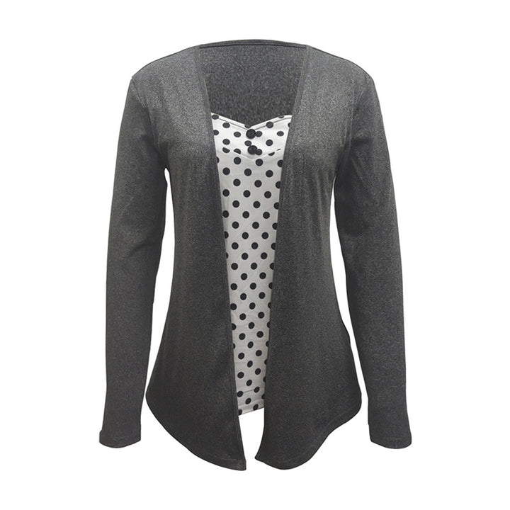 Damen Cardigan mit glänzender Oberfläche und lässigem Fall Drune