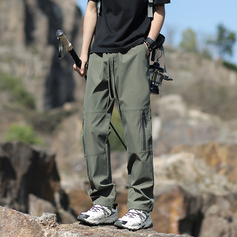 Herren Technische Outdoor- und Wanderhose mit Reißverschlusstaschen und verstellbarer Taille Drune