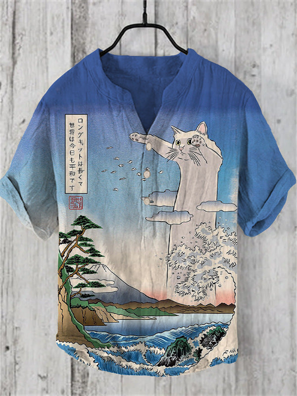 Drune | Japanisches Hemd Aus Leinenmix