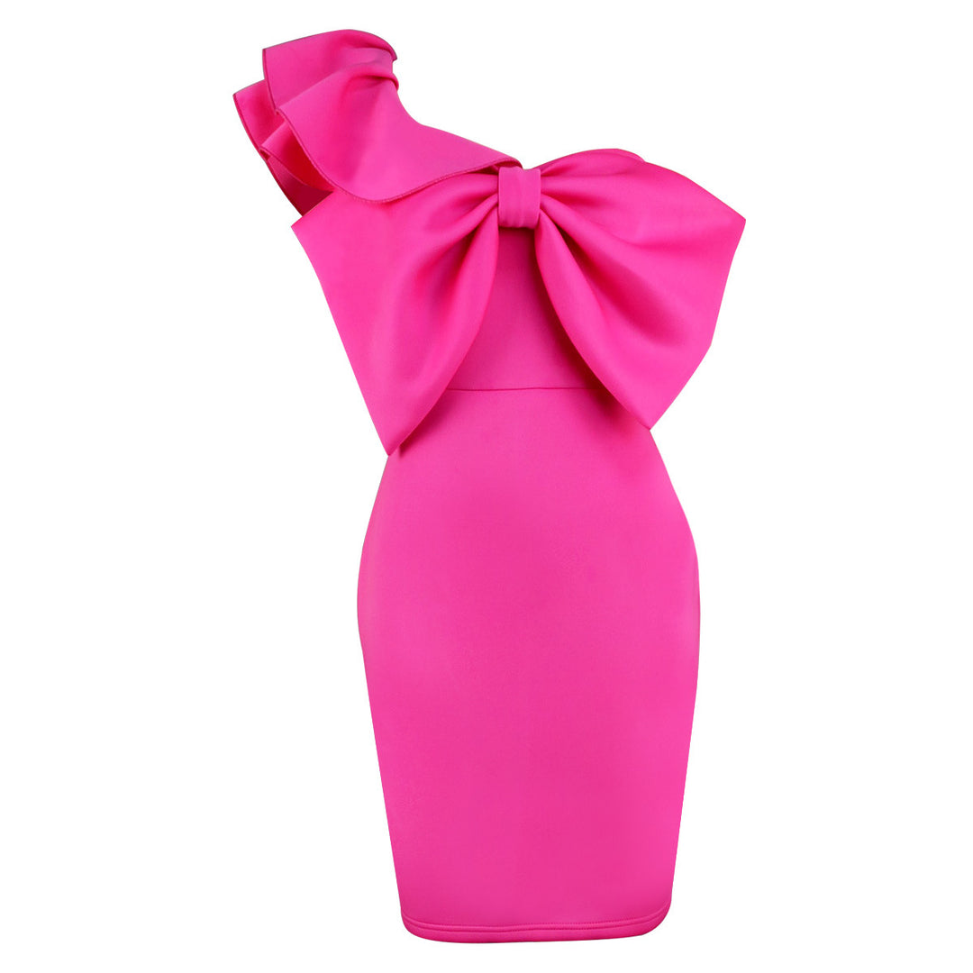 Damen figurbetontes Kleid mit einem großzügigen Schleifendetail Drune