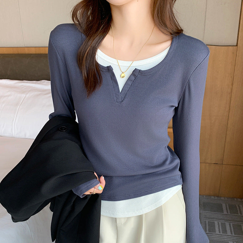 Damen Elegant geschnittenes Langarmshirt Drune