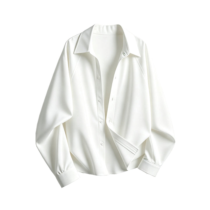 Damen Oversize-Blusenshirt aus fließendem Stretch mit Hemdkragen Drune