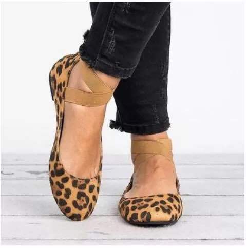 Damen elegante Ballerinas mit gekreuztem Riemen und weichem Obermaterial Drune