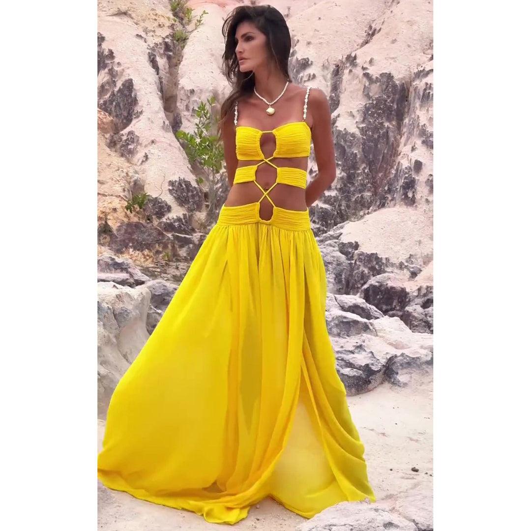 Damen Maxikleid mit einzigartigem Cut-Out Design Drune