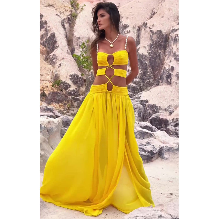 Damen Maxikleid mit einzigartigem Cut-Out Design Drune