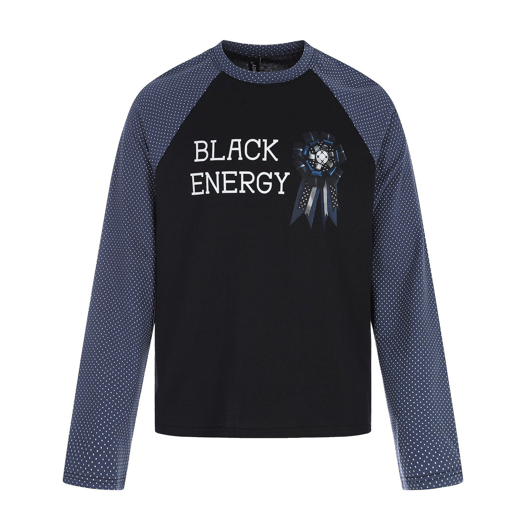 Damen Langarmshirt mit Raglanärmeln, dekorativem Schleifen-Print und weichem Baumwollmix Drune