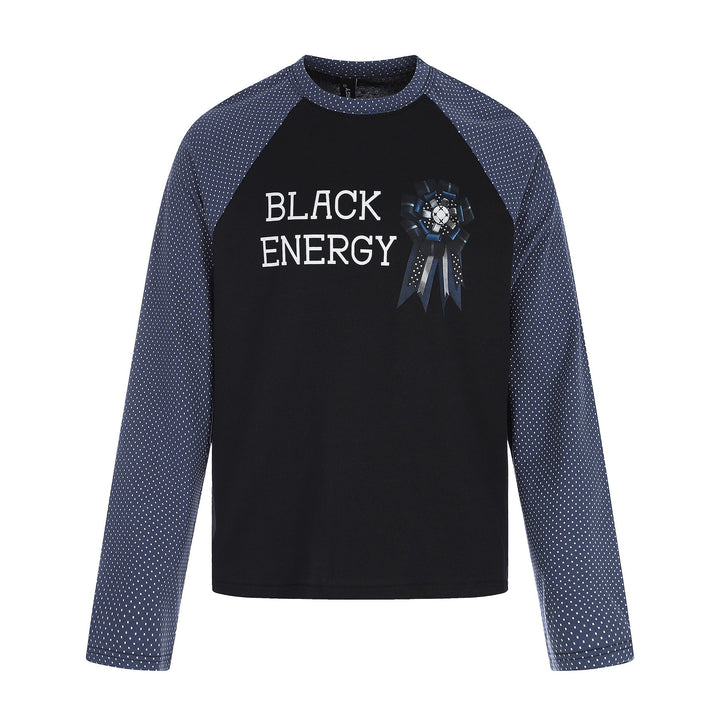 Damen Langarmshirt mit Raglanärmeln, dekorativem Schleifen-Print und weichem Baumwollmix Drune