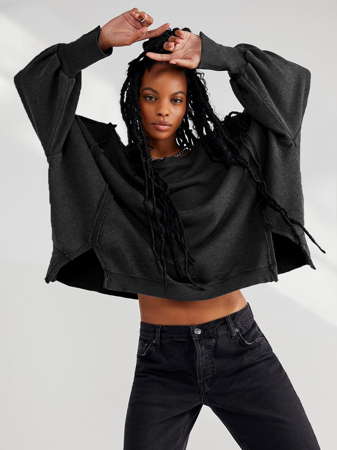 Damen Oversized Sweatshirt im entspannten Stil mit auffälligen Puffärmeln Drune