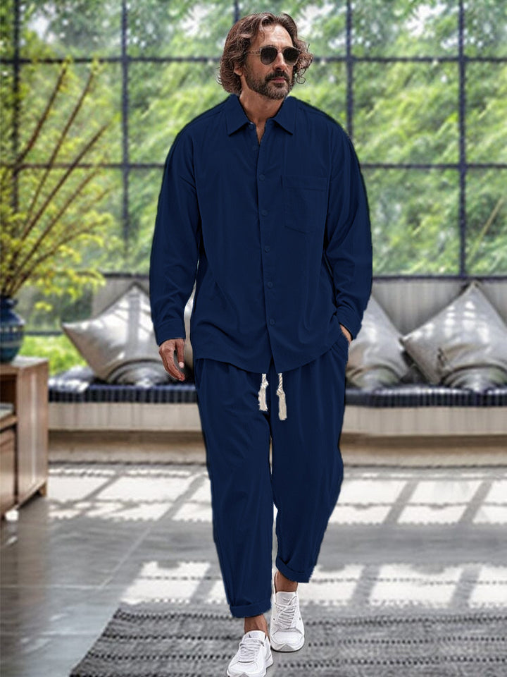 Herren Freizeitanzug im modernen Oversize-Schnitt mit hochwertiger Baumwollmischung Drune