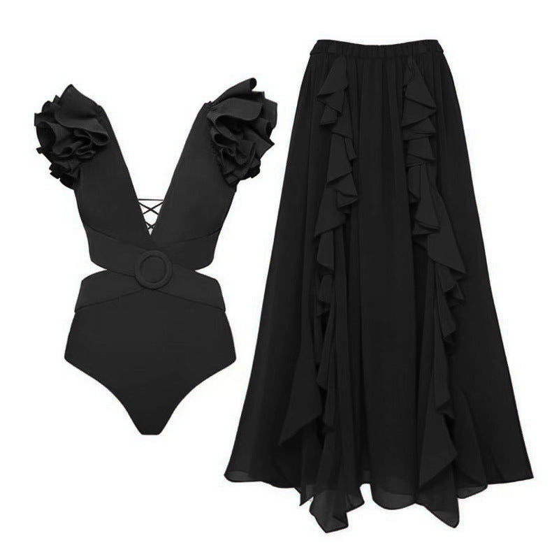 Damen Schwimmanzug mit voluminösen Rüschendetails und aufregendem Schnitt Drune