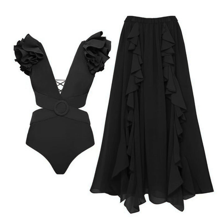 Damen Schwimmanzug mit voluminösen Rüschendetails und aufregendem Schnitt Drune