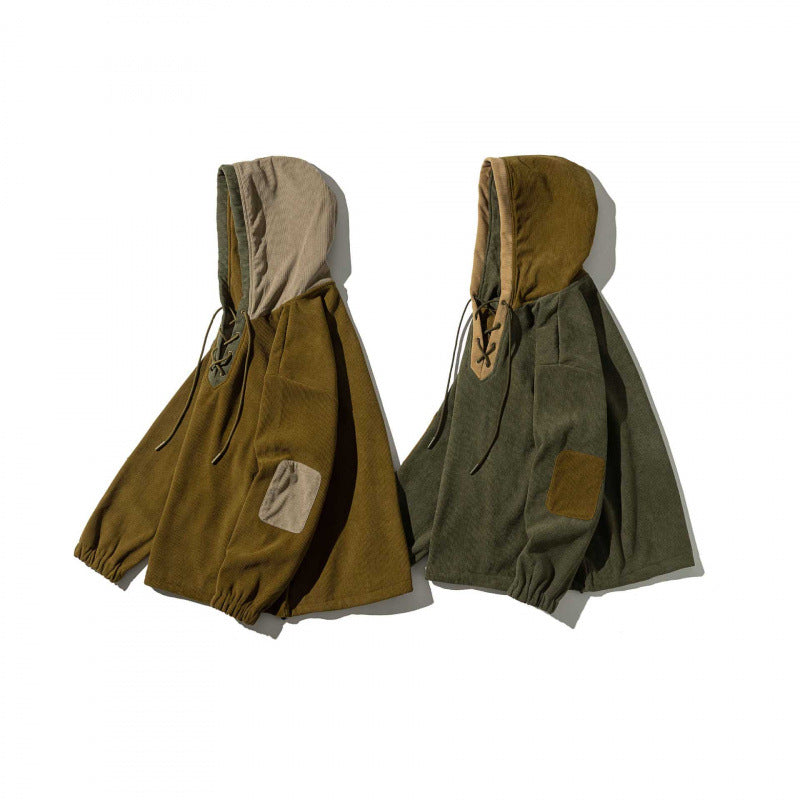 Unisex Oversize Kapuzenpullover mit Schnürung und Kängurutaschen Drune