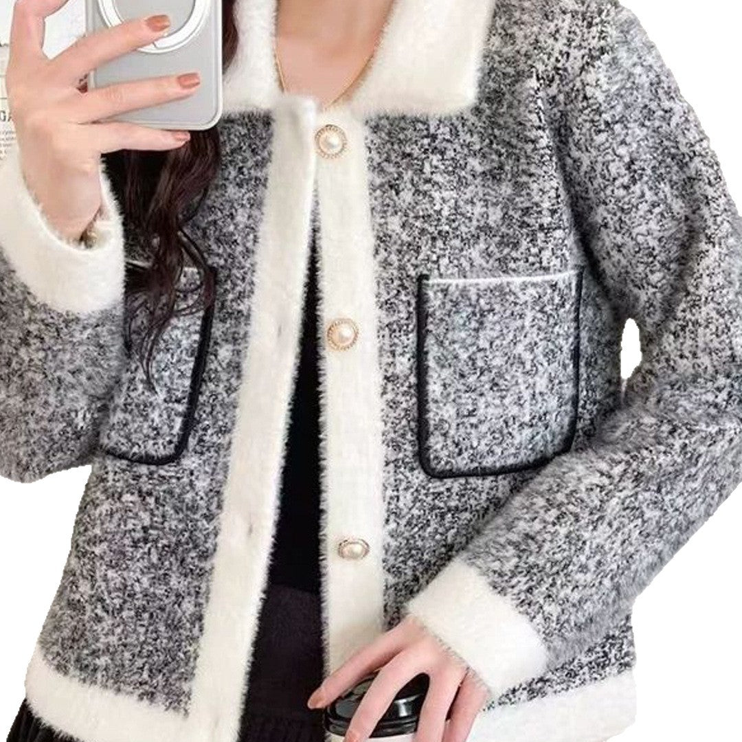 Damen Kuschelige Strickjacke mit Taschen Drune