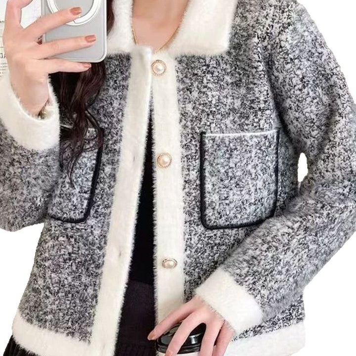 Damen Kuschelige Strickjacke mit Taschen Drune