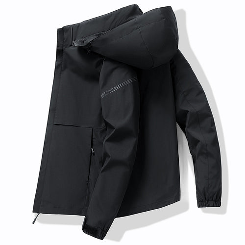 Herren Funktionale Outdoor-Jacke mit verstellbarem Kapuzendesign Drune