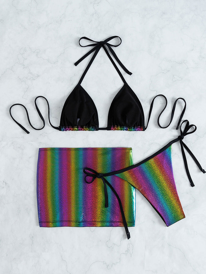 Damen Triangel-Bikini mit trendigem Wickelrock Drune