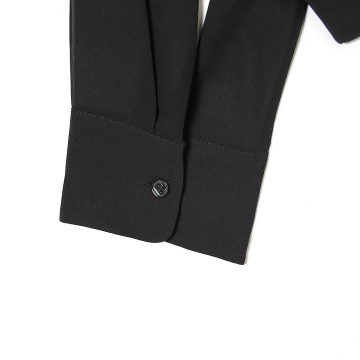 Damen Bindebluse mit Plissee-Details und Schluppe Drune