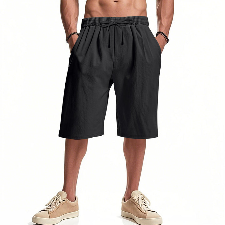 Herren nan lässige Bermudashorts aus Baumwollmix mit elastischem Bund Kordelzug und Seitentaschen Drune