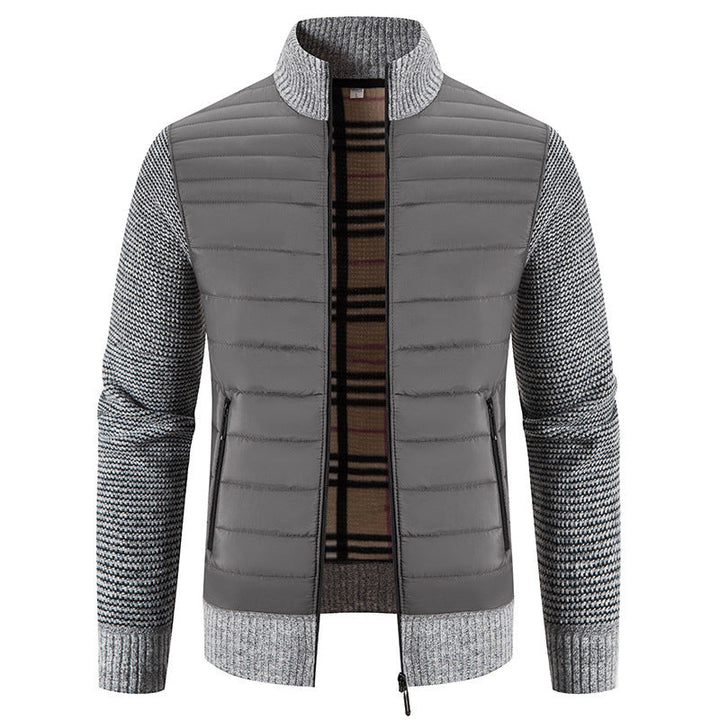 Herren Steppjacke mit modernem Strickärmeln und hohem Kragen Drune