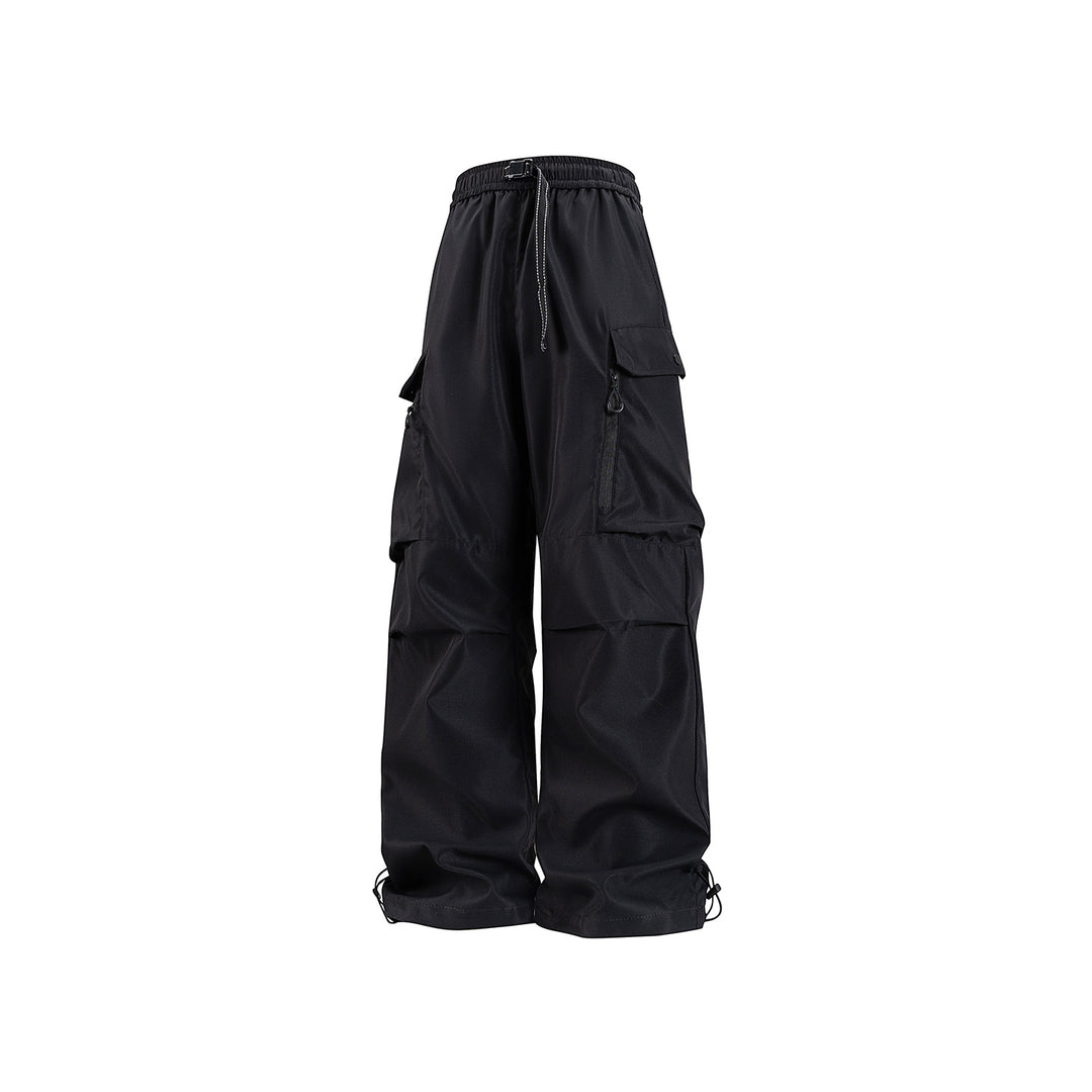 Unisex Weite technische Cargo-Hose mit Multifachtaschen, Tunnelzug und verstellbaren Beinabschlüssen Drune