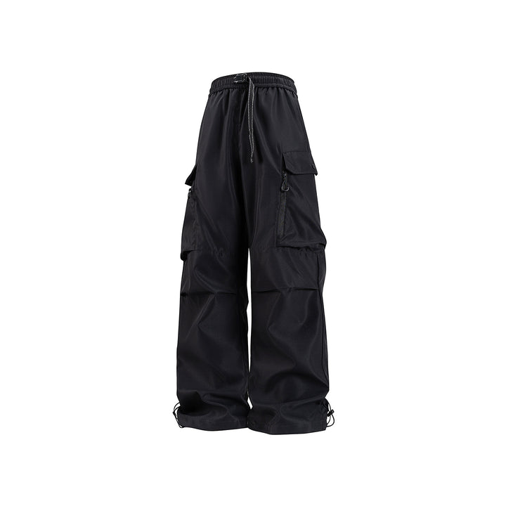 Unisex Weite technische Cargo-Hose mit Multifachtaschen, Tunnelzug und verstellbaren Beinabschlüssen Drune