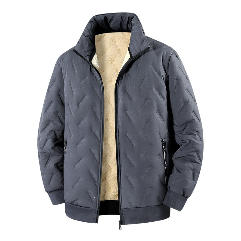 Herren Wattierte Jacke mit Teddyfutter, Stehkragen & Reißverschluss Drune