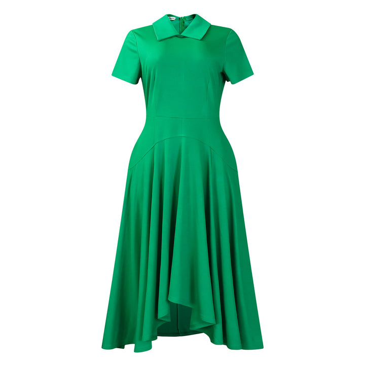 Damen Hemdkleid mit asymmetrischem Rock und eleganter Taillierung Drune