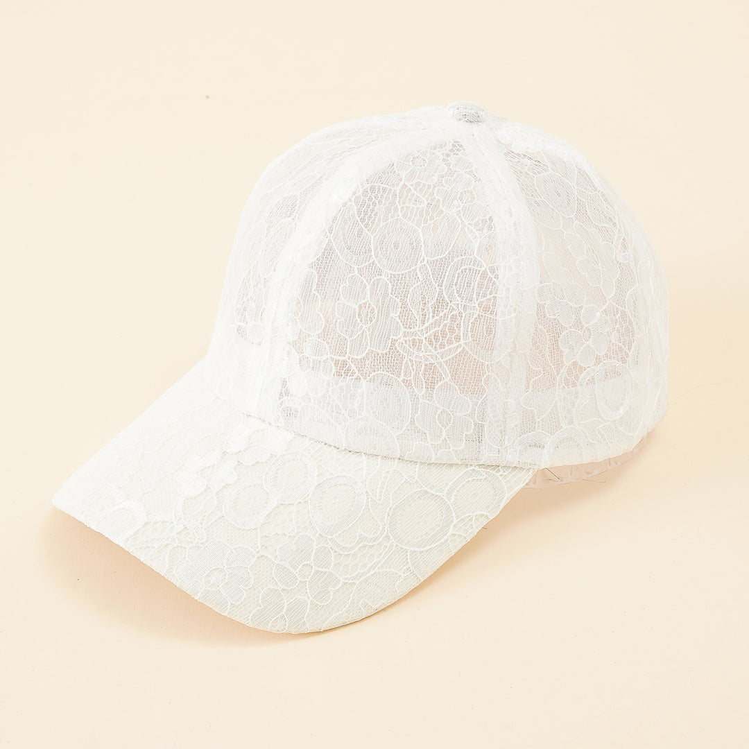 Damen Baseballmütze mit elegantem Spitzenmuster und atmungsaktiver Struktur Drune